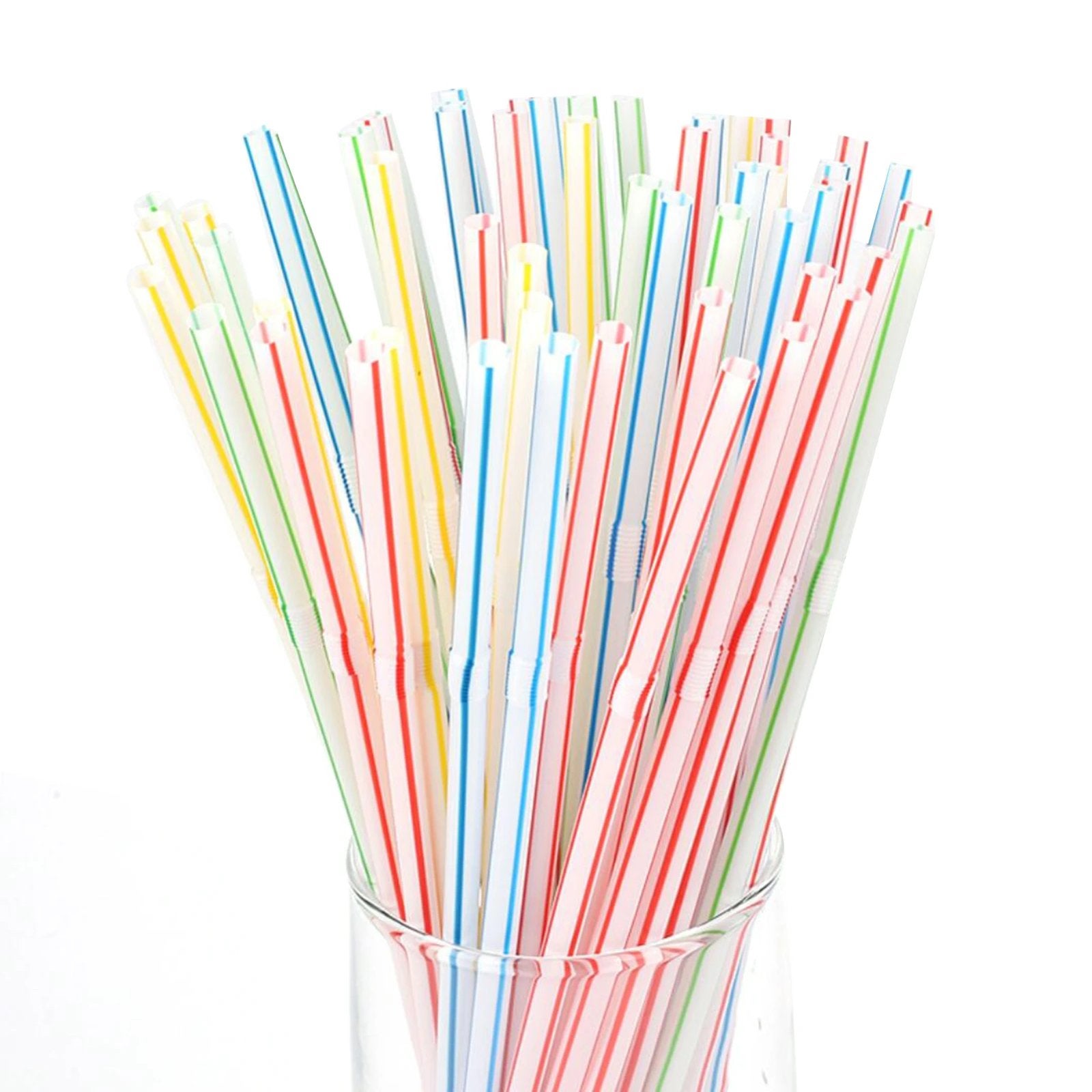 Buigbare plastic rietjes - 100 stuks, Overige typen, Kunststof, Nieuw, Ophalen of Verzenden