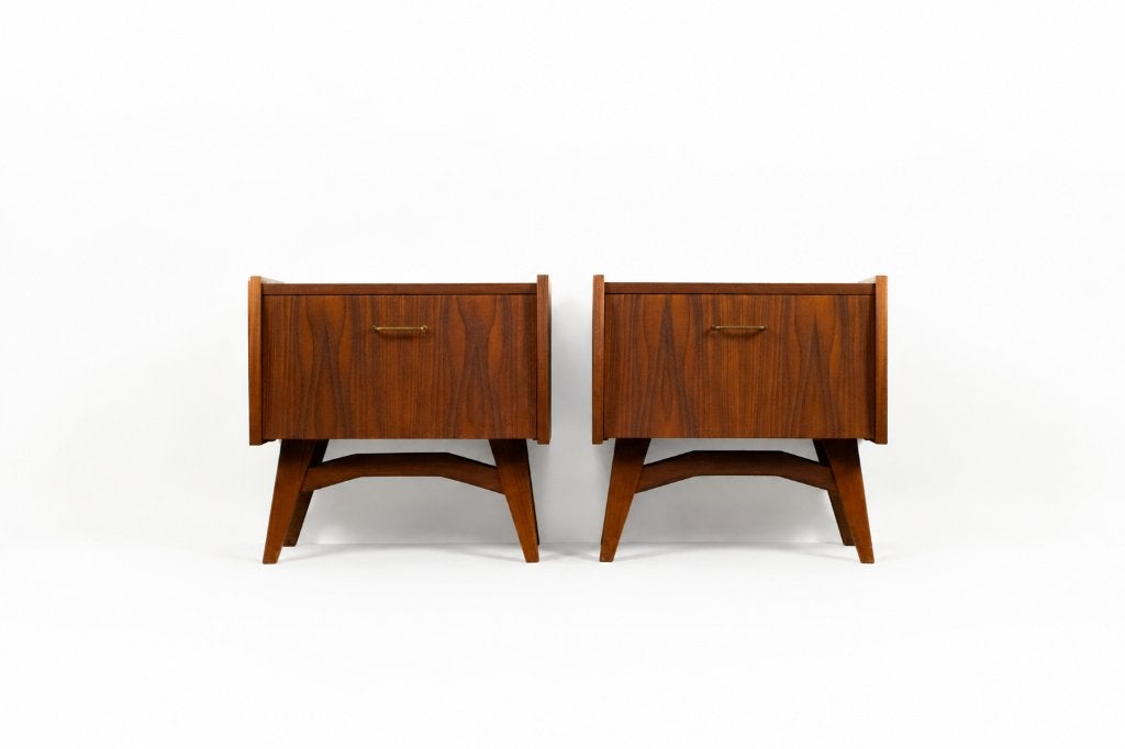 Prachtige set vintage nachtkastjes, Ophalen, Zo goed als nieuw, Minder dan 45 cm