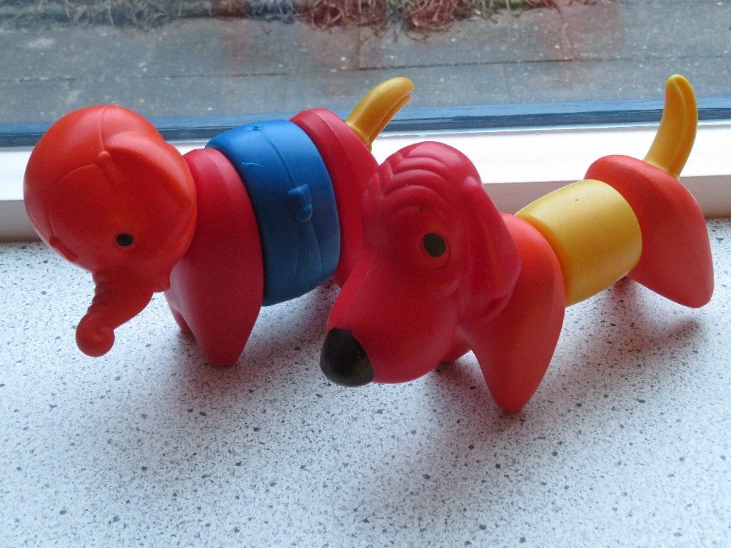 Vintage Olifant en Hond van Tupperware retro kunststof, Verzamelen, Ophalen of Verzenden, Overige typen