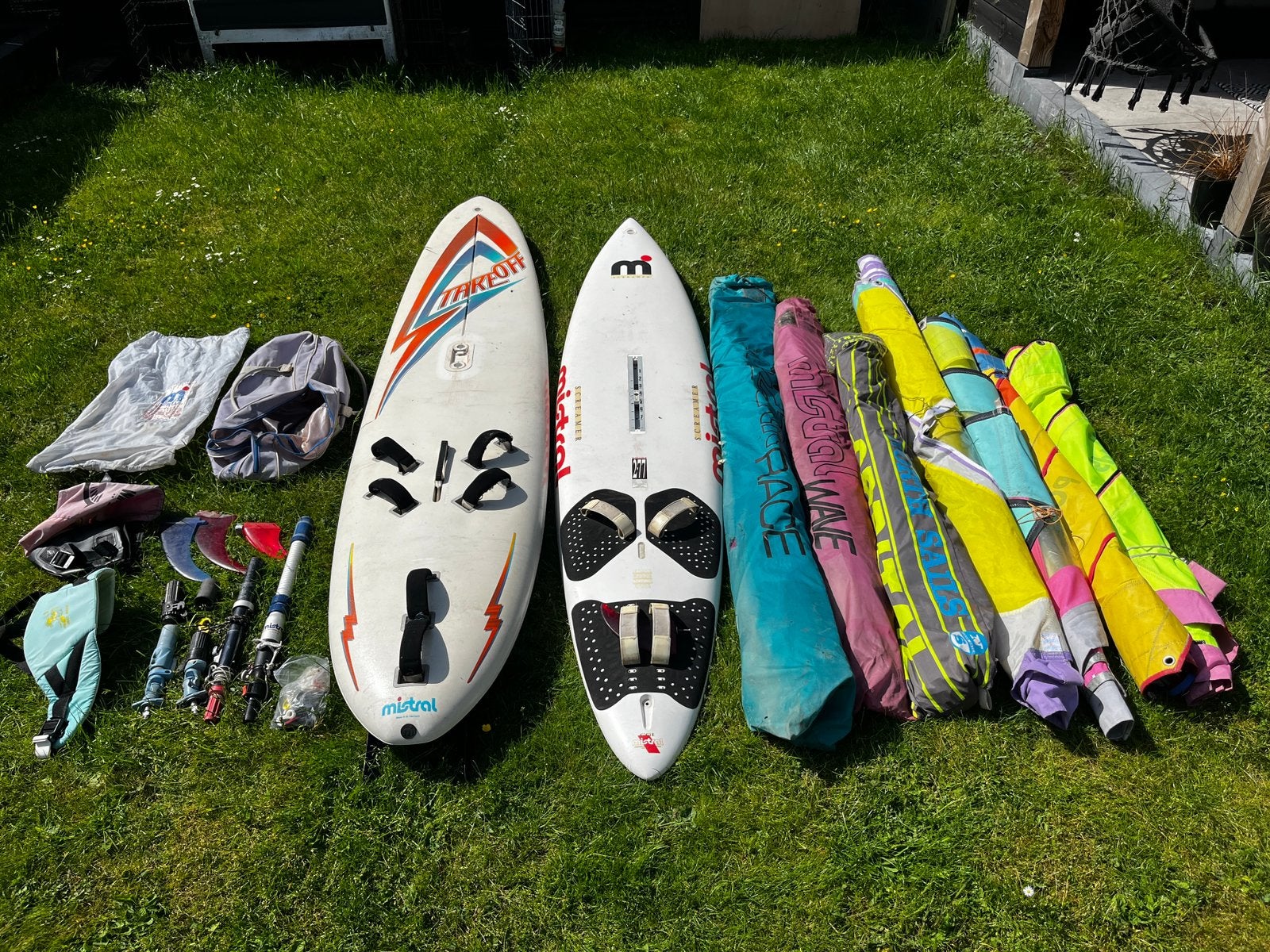 Mistral windsurf set, Watersport en Boten, Windsurfen, Ophalen, Mistral, 5 tot 6.5 m², 300 cm of meer