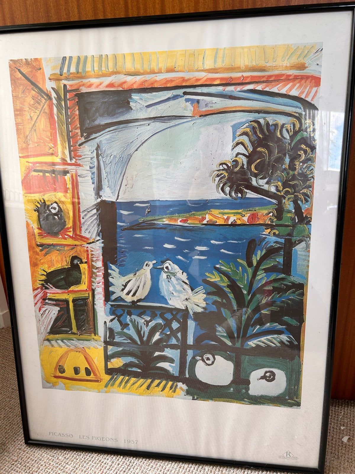 Ingelijste Picasso poster 'Les Pigeons' 1957, Ophalen of Verzenden