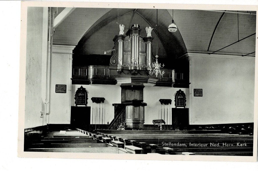 Stellendam, interieur Kerk, Ophalen of Verzenden, Ongelopen, Groningen