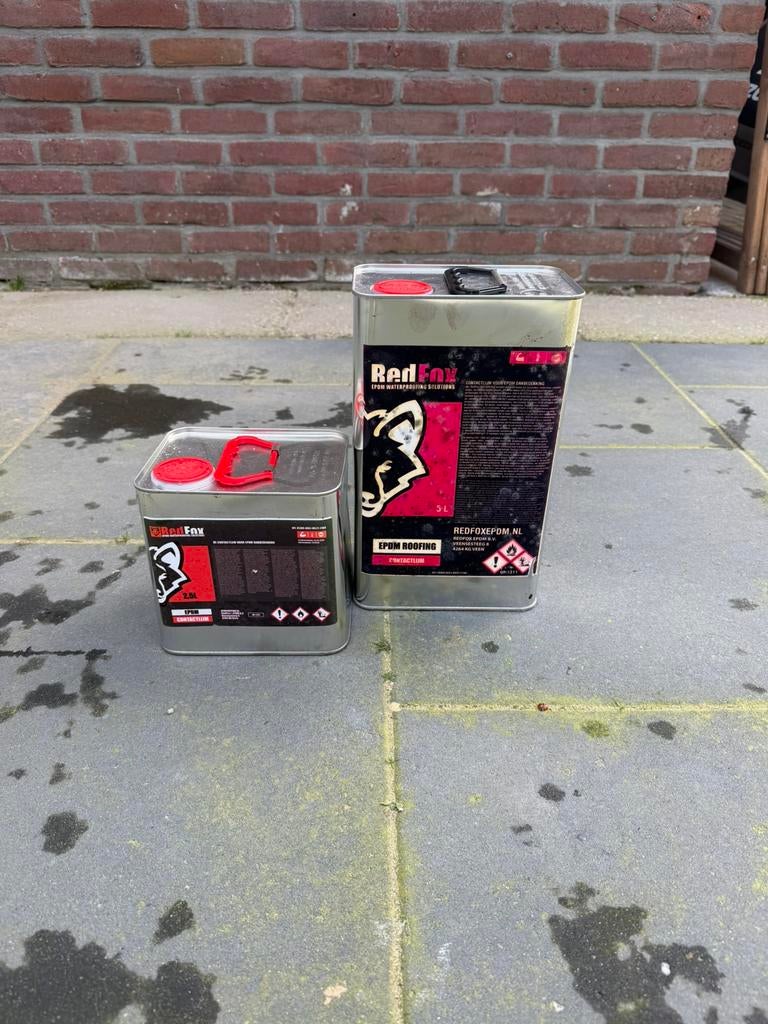 Epdm contactlijm 2,5 en 5 liter, Doe-het-zelf en Verbouw, Dakpannen en Dakbedekking, Ophalen, Overige materialen, Overige kleuren