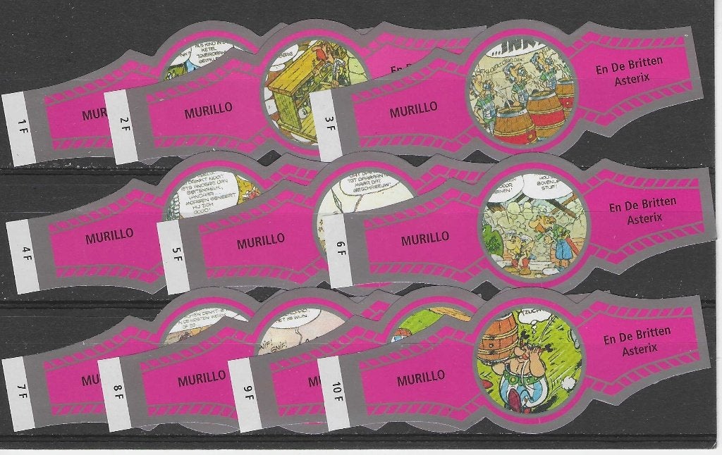 reeks     2251   asterix   1-10 sigarenbanden, Ophalen of Verzenden, Zo goed als nieuw, Sigarenbandjes