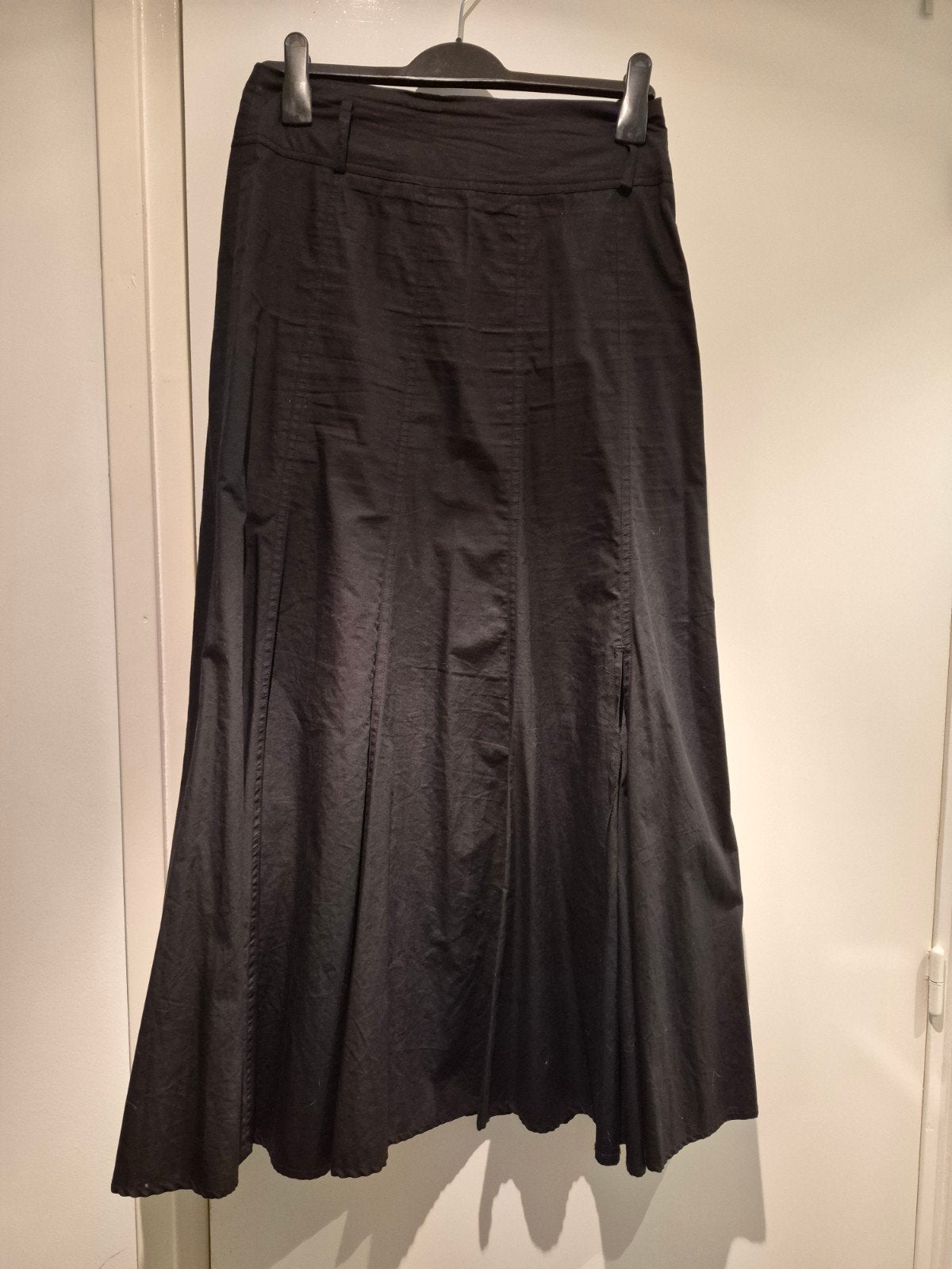 Elegante lange zwarte rok met split - Maat 38, Maat 38/40 (M), Zwart, Ophalen of Verzenden, Gedragen