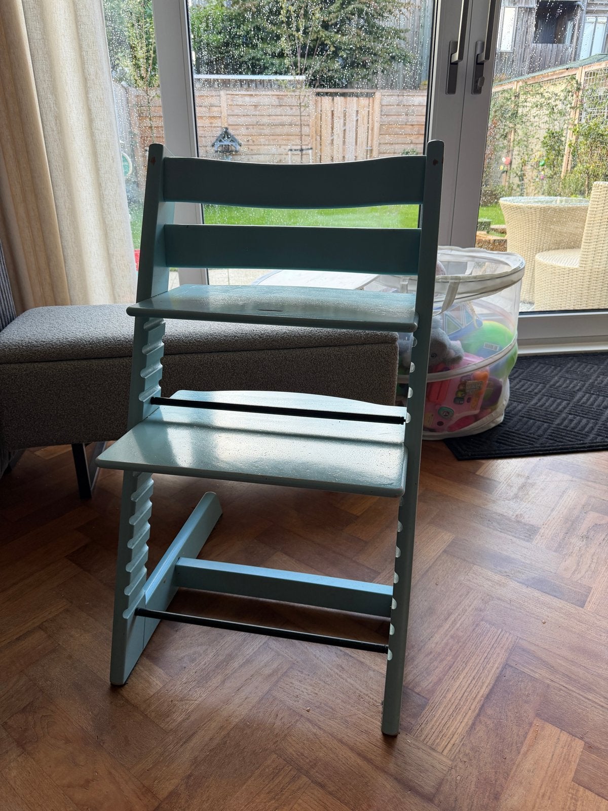 Stokke Tripp Trapp kinderstoel - Lichtblauw, Ophalen, Gebruikt, Meegroeistoel, Aanschuifbaar