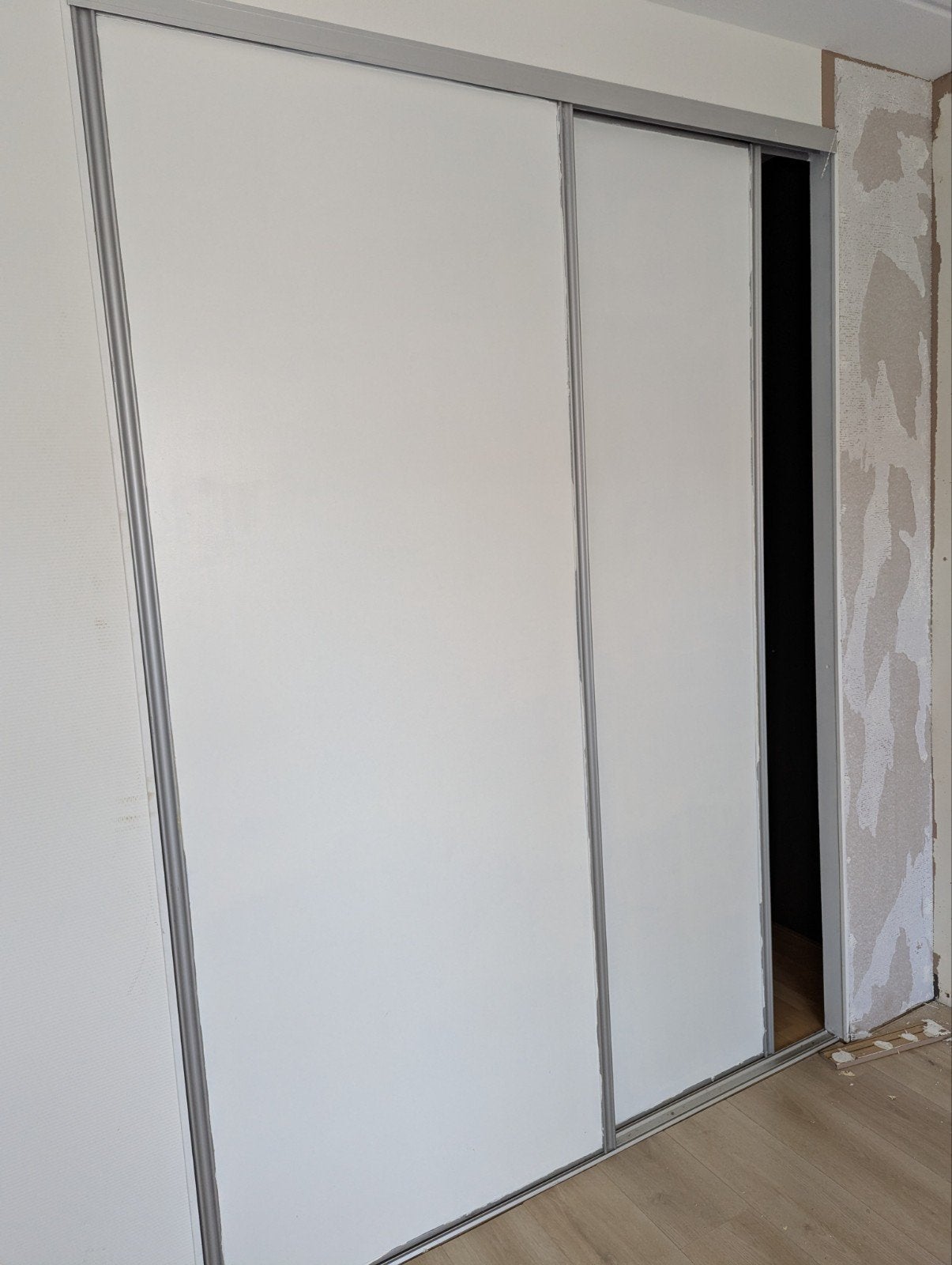 Dubbele schuifpui 87x221 cm met reling, Gebruikt, 150 tot 225 cm, Schuifpui, Hout