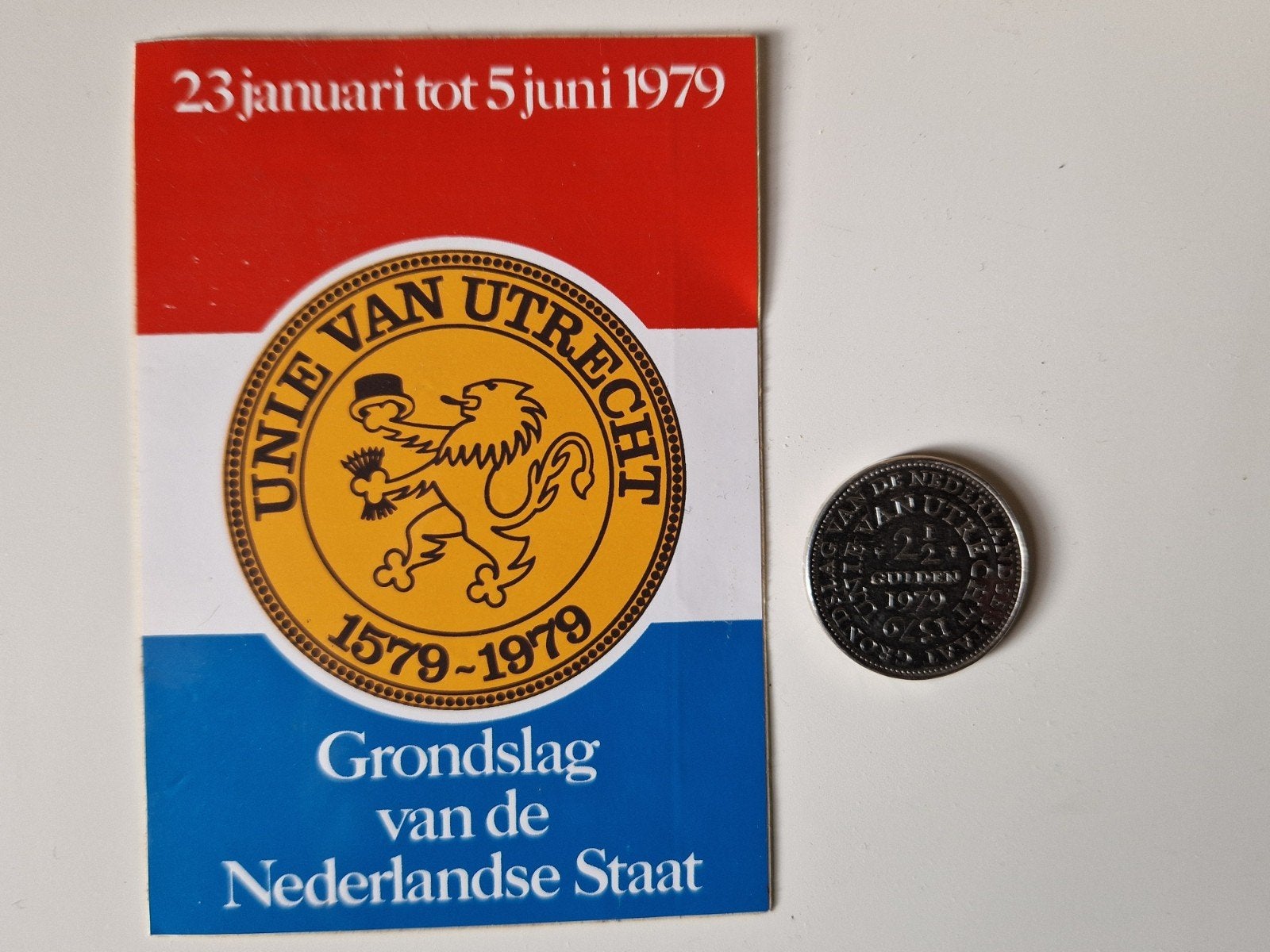 Rijksdaalder 1979 Unie van Utrecht met sticker, Postzegels en Munten, Munten | Nederland, Verzenden, Koningin Juliana, 2½ gulden