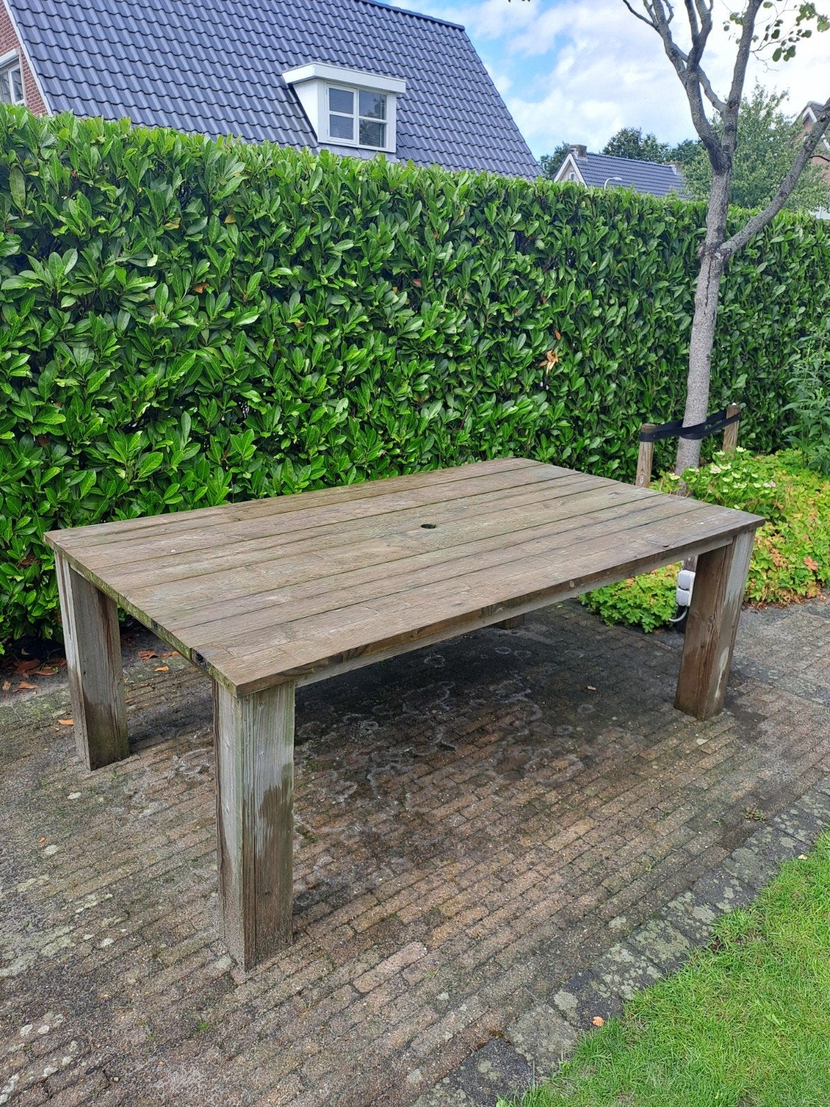 Robuuste steigerhouten tuintafel - Gebruikt, Ophalen, Gebruikt, Rechthoekig, Hout