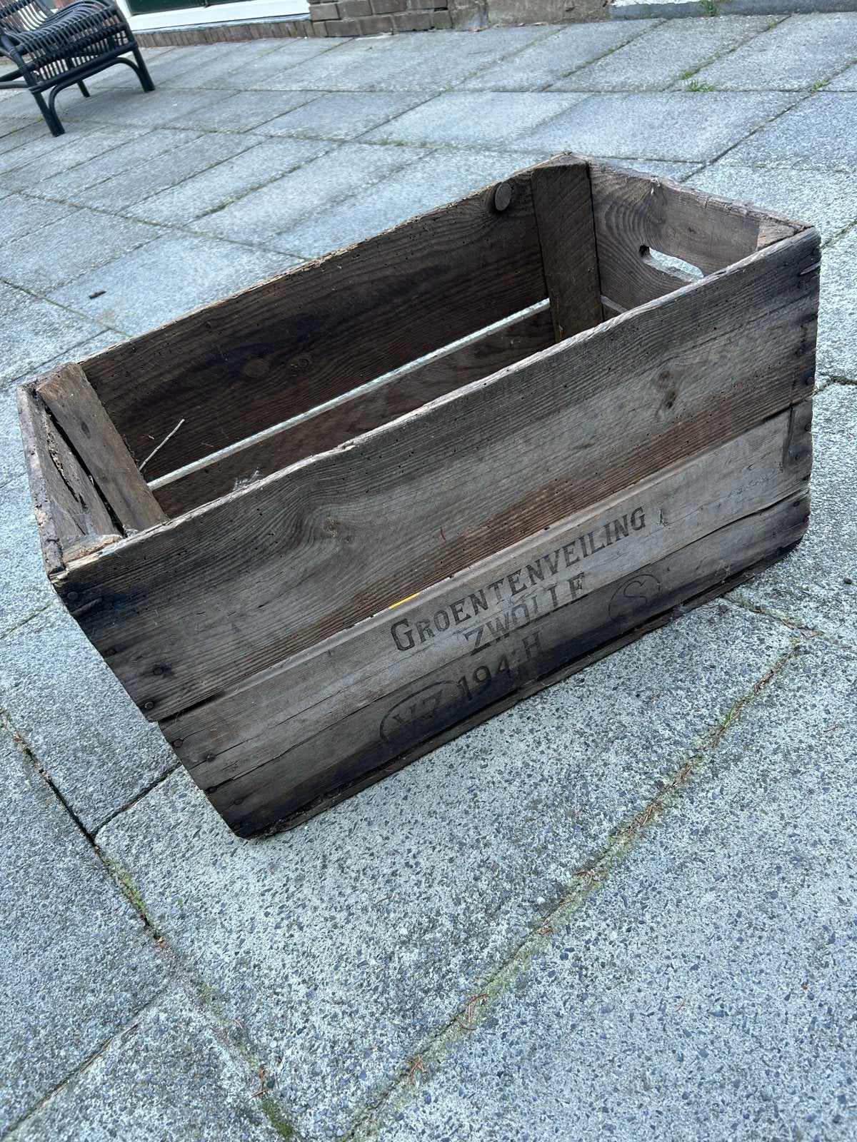 Vintage Groenteveiling Zwolle kratje uit 1943, Antiek en Kunst, Ophalen
