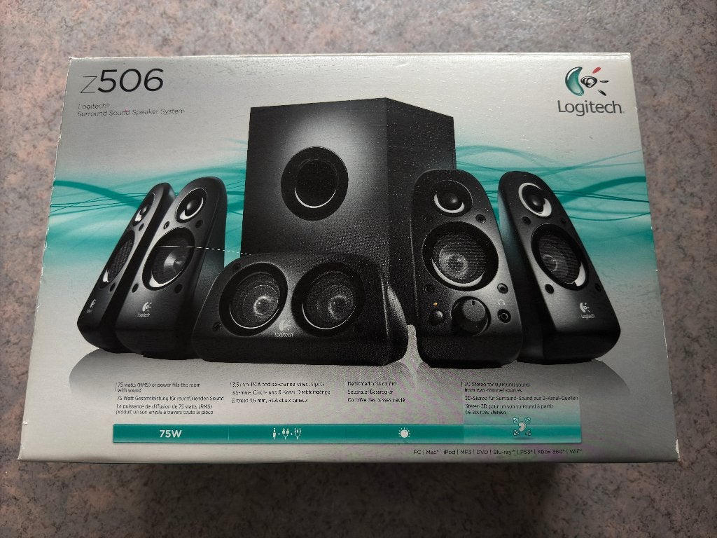 Logitech Z506 Surround Sound PC Speakers + Orignele doos, Ophalen, Gebruikt, Audiokanaal 5.1, Logitech