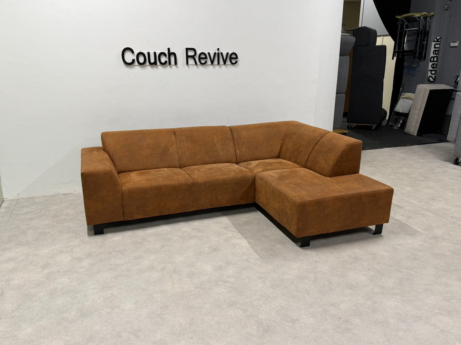 Cognac Hoekbank 255-180 | Refurbished Gratis levering