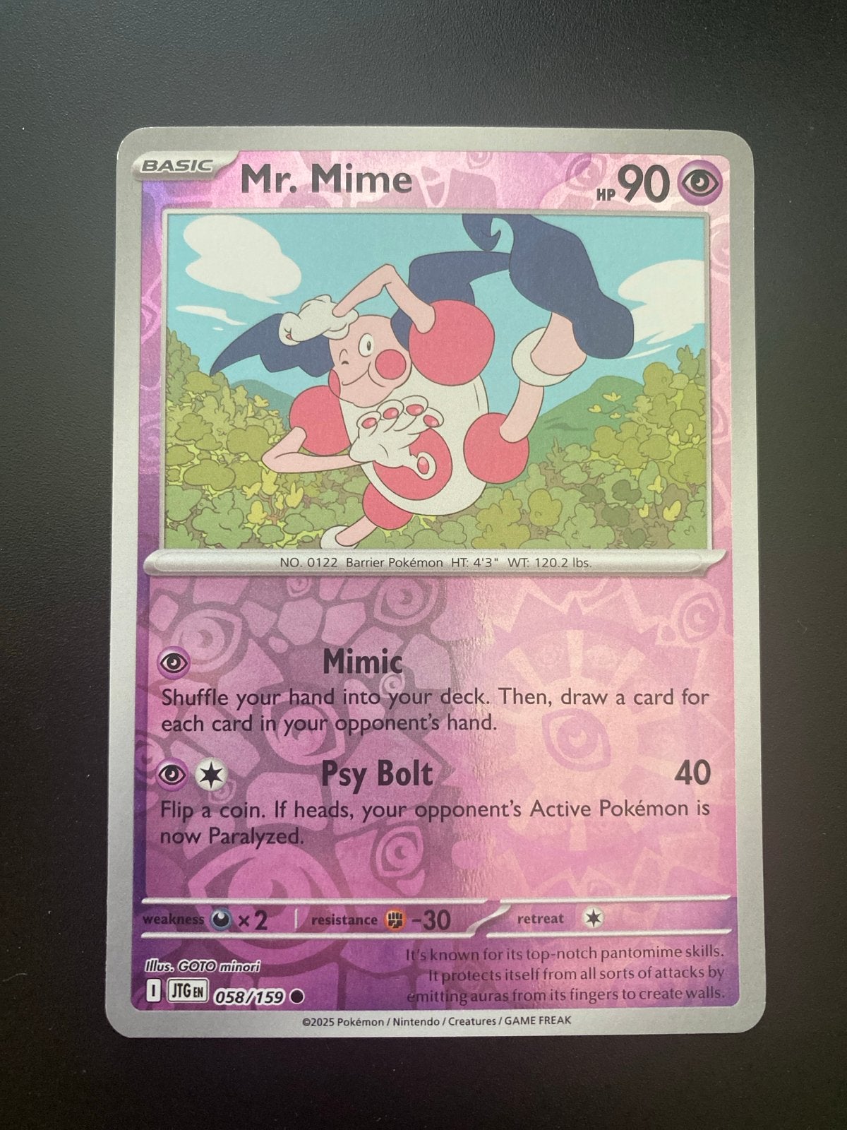 Mr. Mime 058/159 Reverse Holo Journey Together, Hobby en Vrije tijd, Verzamelkaartspellen | Pokémon, Ophalen of Verzenden, Zo goed als nieuw