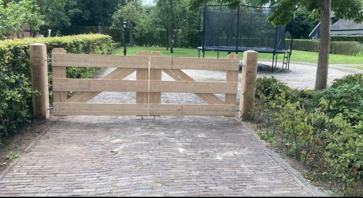 Poort houten tuinhek Boerenlandhek oprit erfscheiding