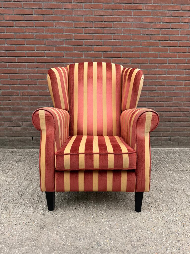 Comfortabele Diez fauteuil met streepdessin, Huis en Inrichting, Ophalen, Gebruikt, Overige kleuren, Eén