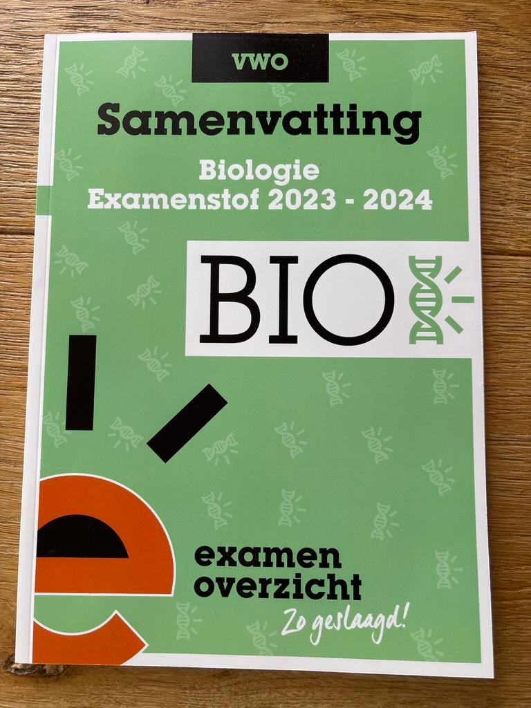 VWO Biologie Samenvatting Examenstof 2023-2024, Ophalen of Verzenden, Zo goed als nieuw, VWO, Biologie