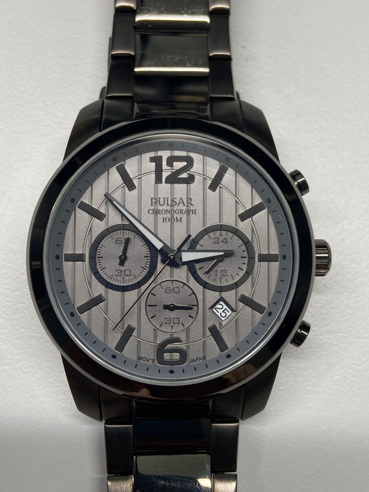 Pulsar Chronograph Gun Metal, Pulsar, IOS, Ophalen of Verzenden, Zo goed als nieuw