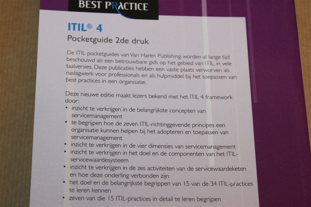ITIL 4 Pocketguide — IT Servicemanagement, Foundation Examen, Boeken, Ophalen of Verzenden, Alpha, Zo goed als nieuw, HBO