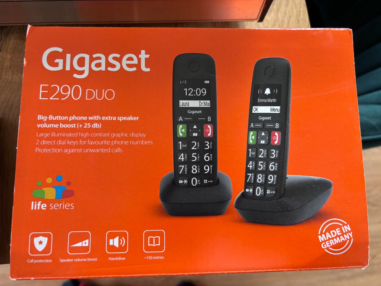 Gigaset E290 DUO DECT Telefoon set, Ophalen, Zo goed als nieuw, 2 handsets