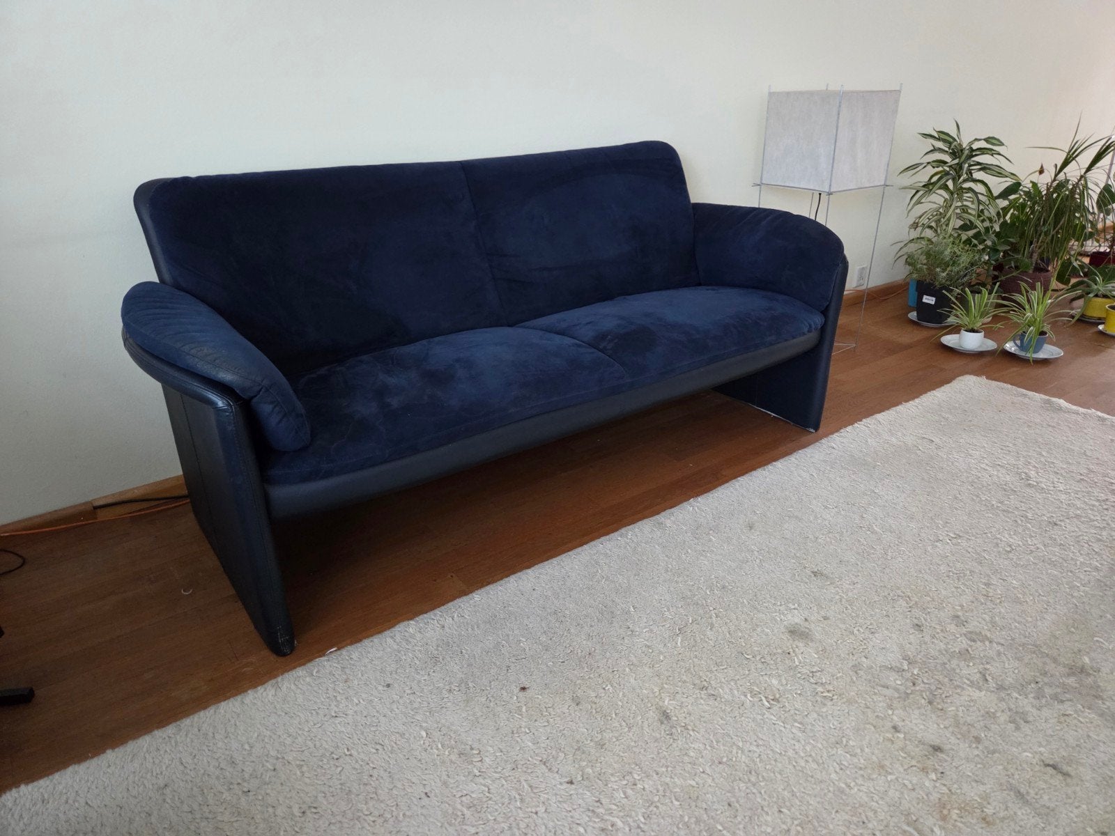 Leolux Bora Bora fluweel en leer 2-zits, Huis en Inrichting, Banken | Bankstellen, Ophalen, Gebruikt, Overige maten, 150 tot 200 cm