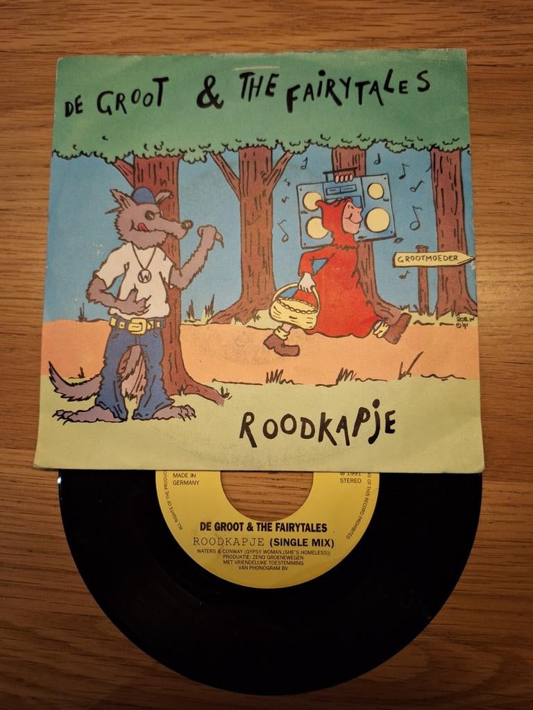 De Groot & The Fairytales - Roodkapje Vinyl Single, Cd's en Dvd's, Vinyl Singles, Gebruikt, 7 inch, Single, Ophalen of Verzenden