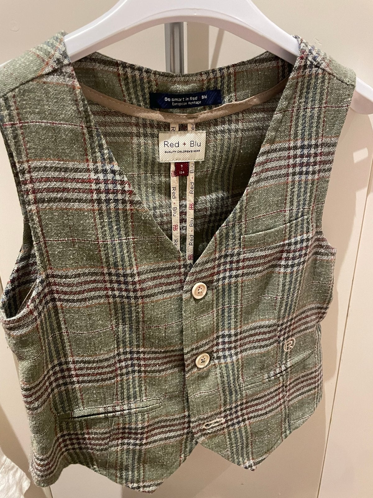 Red + Blu Geruit Gilet voor Kinderen, Ophalen of Verzenden, Zo goed als nieuw, Jongen of Meisje, Overige typen