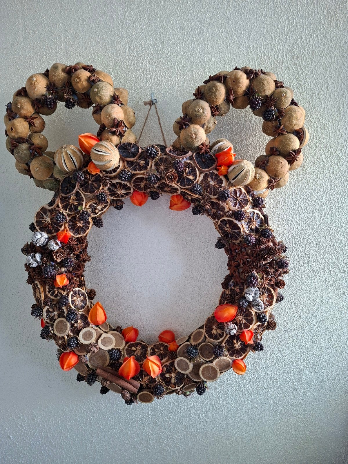 Handgemaakte Mickey Krans - Unieke Decoratie, Gebruikt, Krans, Natuurlijk materiaal, Ophalen