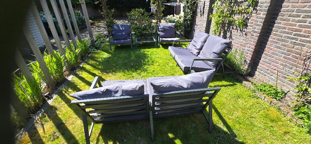 VidaXL 5 delige aluminium loungeset, Ophalen, Gebruikt, 6 zitplaatsen, Aluminium