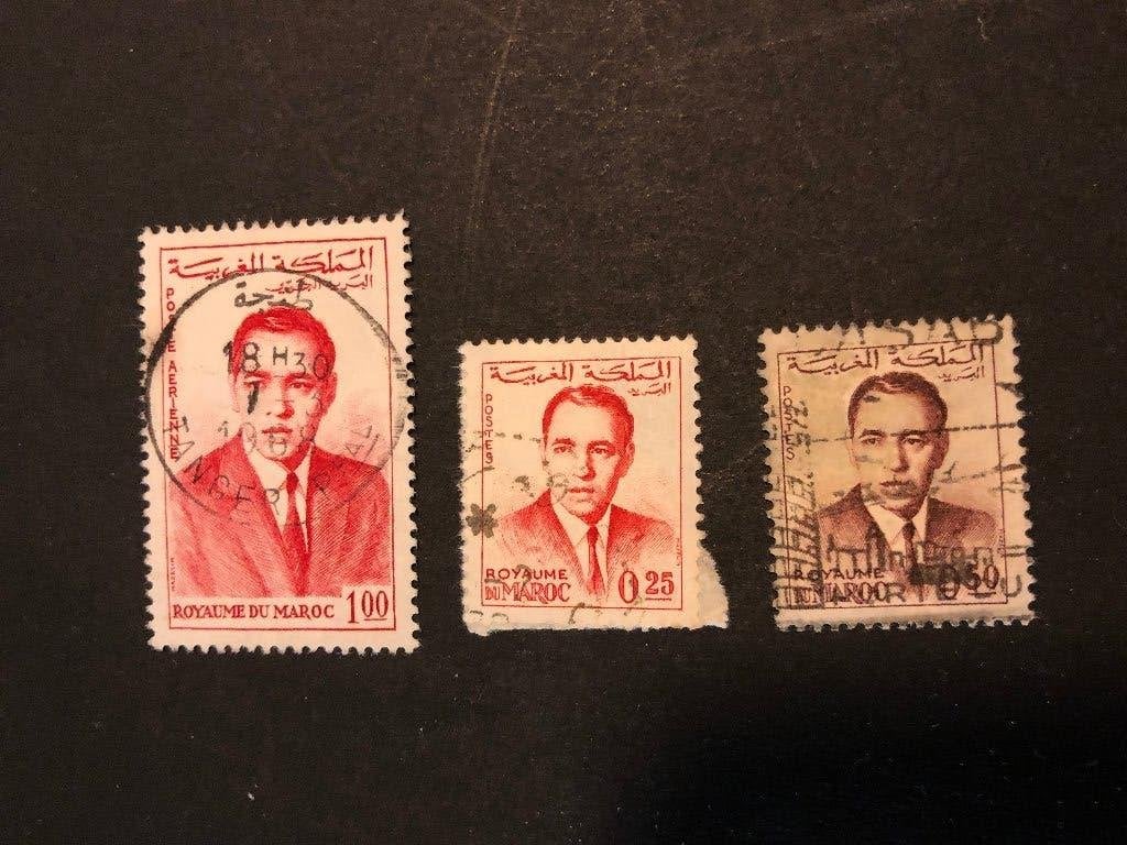 Marokko kopjes x Koning Hassan ll gestempeld, Ophalen of Verzenden, Gestempeld