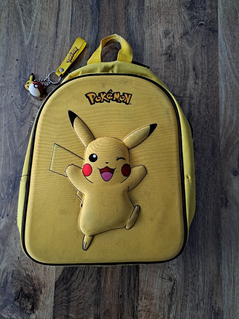 Officiële Pokémon kinderrugzak- 3D Pikachu, 30 tot 40 cm, Rugtas, Geel, Nieuw