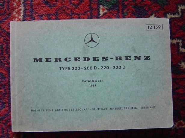 MERCEDES typ 200 200D 220 220D 1969 onderdelen boek, Ophalen of Verzenden