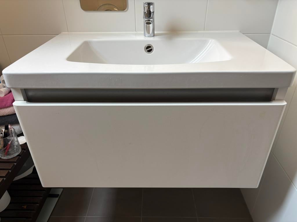 Wastafelmeubel met Grohe waterbesparende kraan, Huis en Inrichting, Badkamer | Badkamermeubels, Gebruikt, Wastafelkast, Minder dan 100 cm