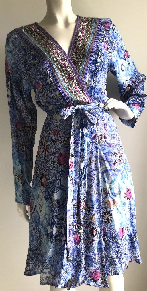 Inoa zijden silk jurk boho Ibiza M, Maat 38/40 (M), Silk Inoa, Meerkleurig, Nieuw