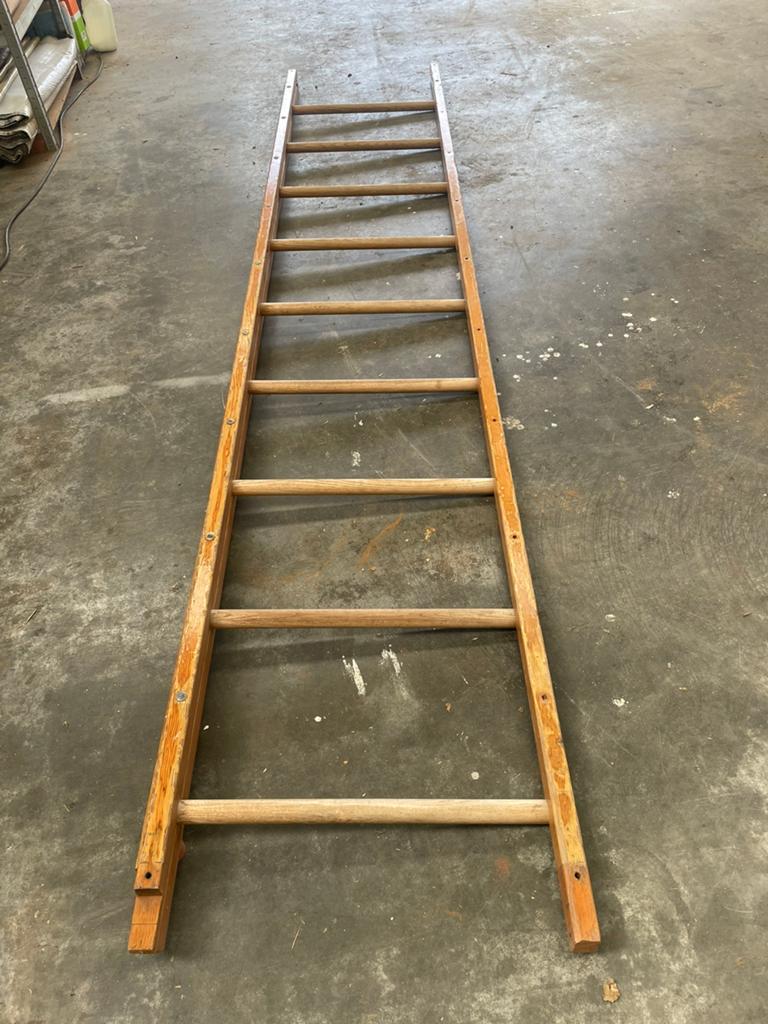 Vintage houten gym ladder, Ophalen, Gebruikt, Bruin, Vintage
