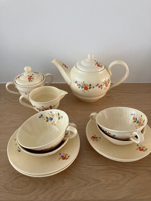 Vintage brocante theeservies LEEDS, Antiek en Kunst, Curiosa en Brocante, Ophalen