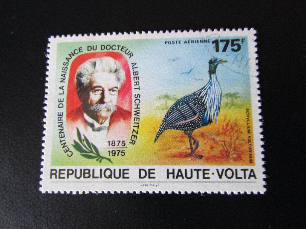 Postzegel Vogel: Gier-Parelhoen uit Haute-Volta, Ophalen of Verzenden, Gestempeld, Dier of Natuur