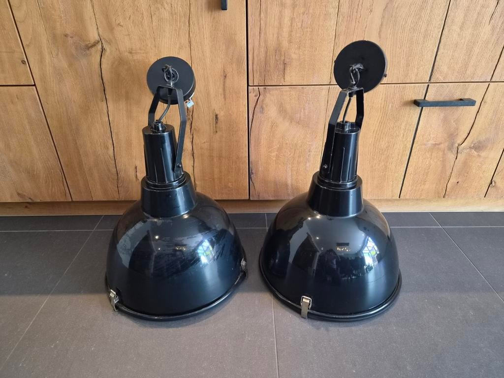 Karwei Hanglamp Brent 2x - Zwart Industriële Stijl, Ophalen, Gebruikt, Metaal, Industrieel