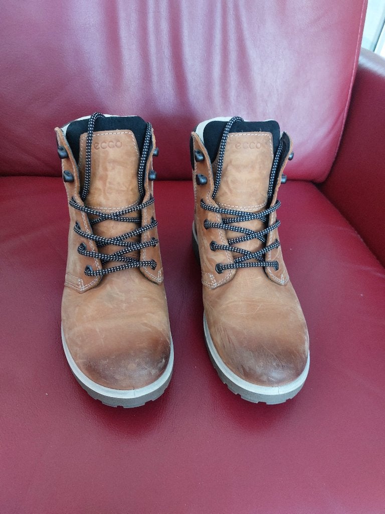 Stevige Ecco dames laarzen maat 40, Beige, Lage of Enkellaarzen, Ophalen of Verzenden, Zo goed als nieuw