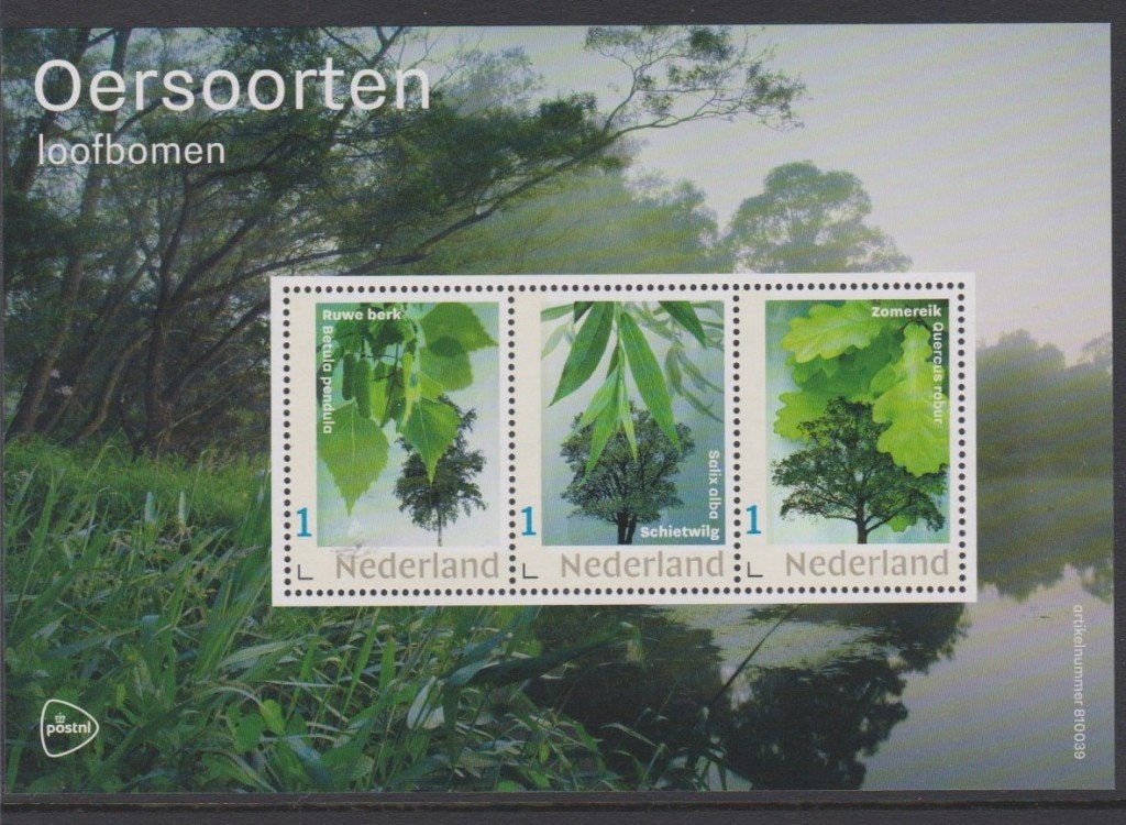 persoonlijke postzegels, velletje oersoorten loofbomen, pfr, Ophalen of Verzenden, Na 1940, Postfris
