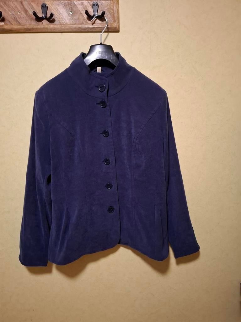 Y2K suède-look blazer jasje Kingfield Charles Vögele maat M, Maat 38/40 (M), Blauw, Ophalen of Verzenden, Zo goed als nieuw