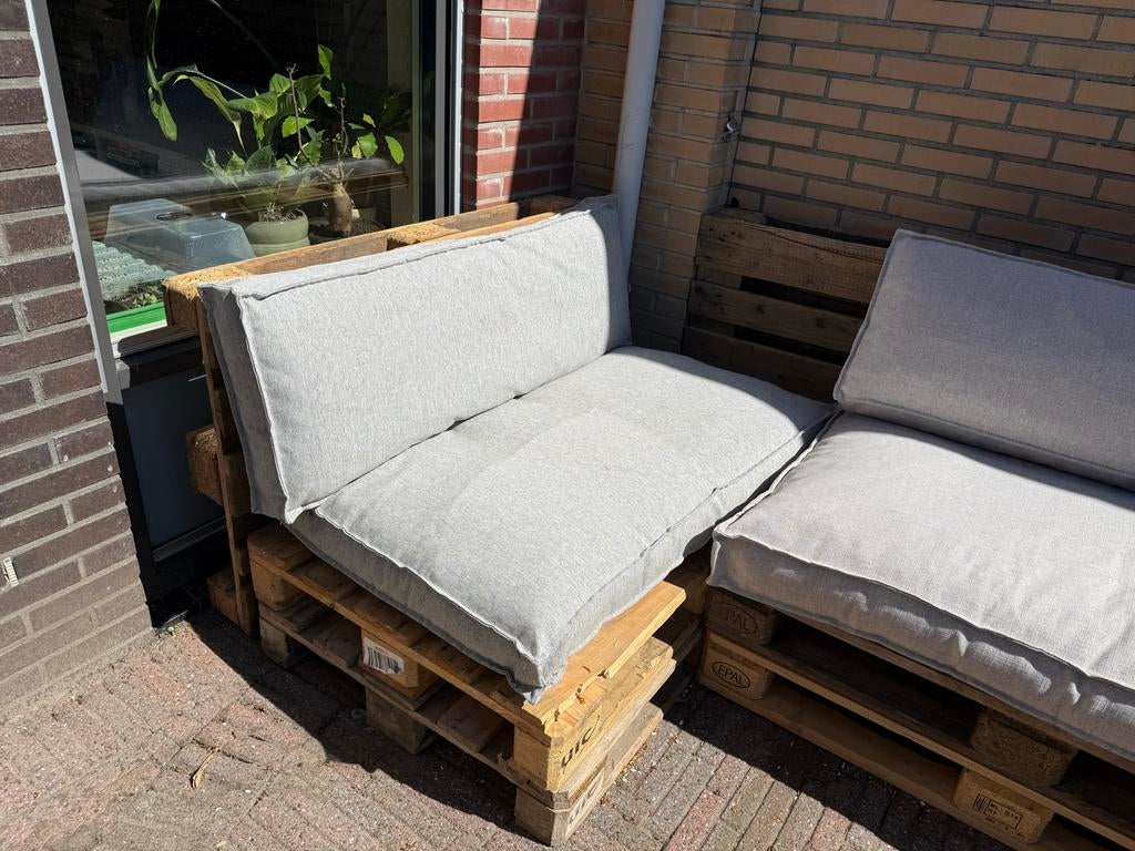 Palletkussenset Hidde Karwei - Beige & Taupe, Tuin en Terras, Tuinsets en Loungesets, Ophalen, Zo goed als nieuw, Loungeset