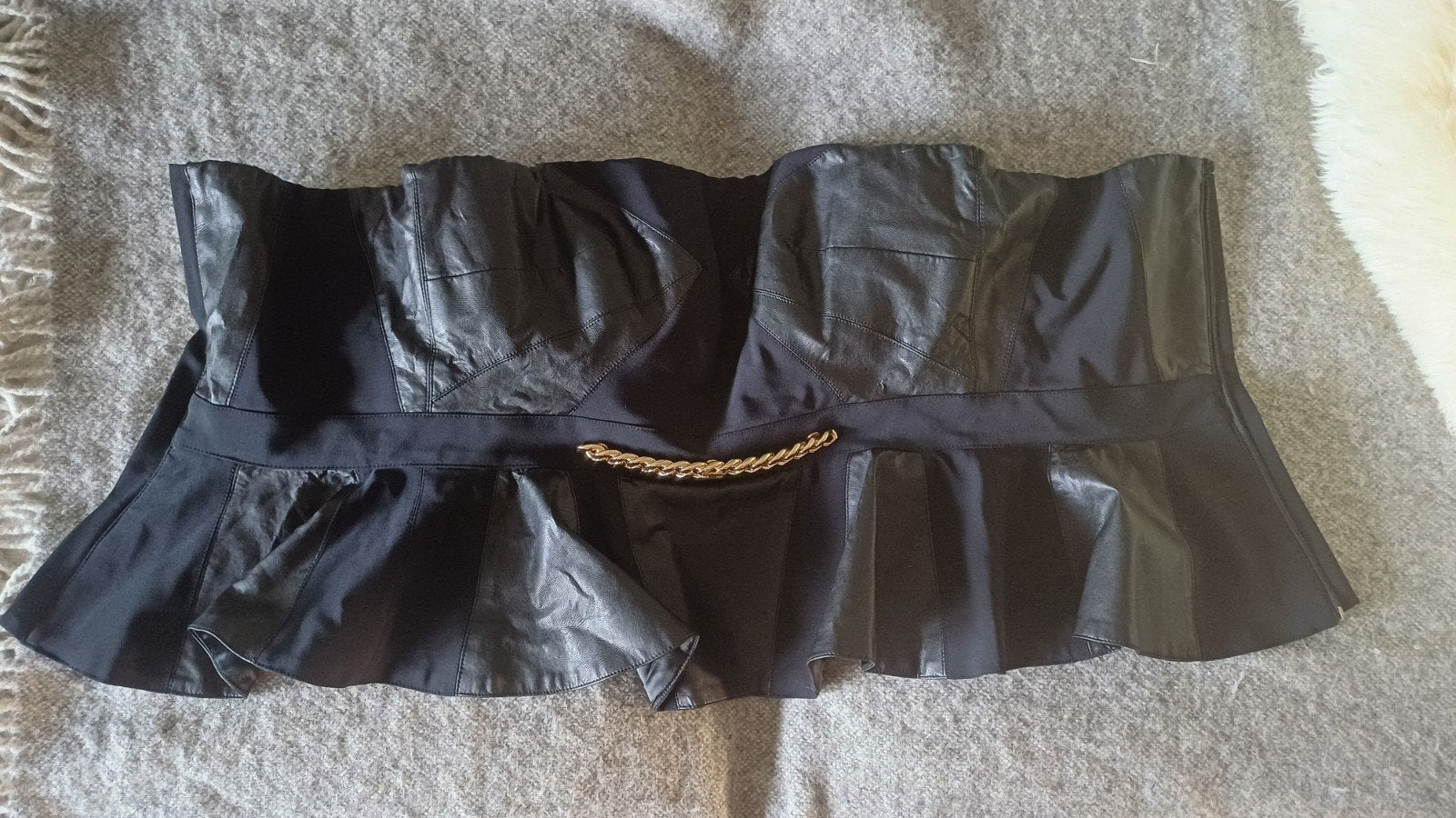 Sexy Top Elisabetta Franchi leer goud, als nieuw, Maat 38/40 (M), Elisabetta Franchi, Zwart, Ophalen of Verzenden