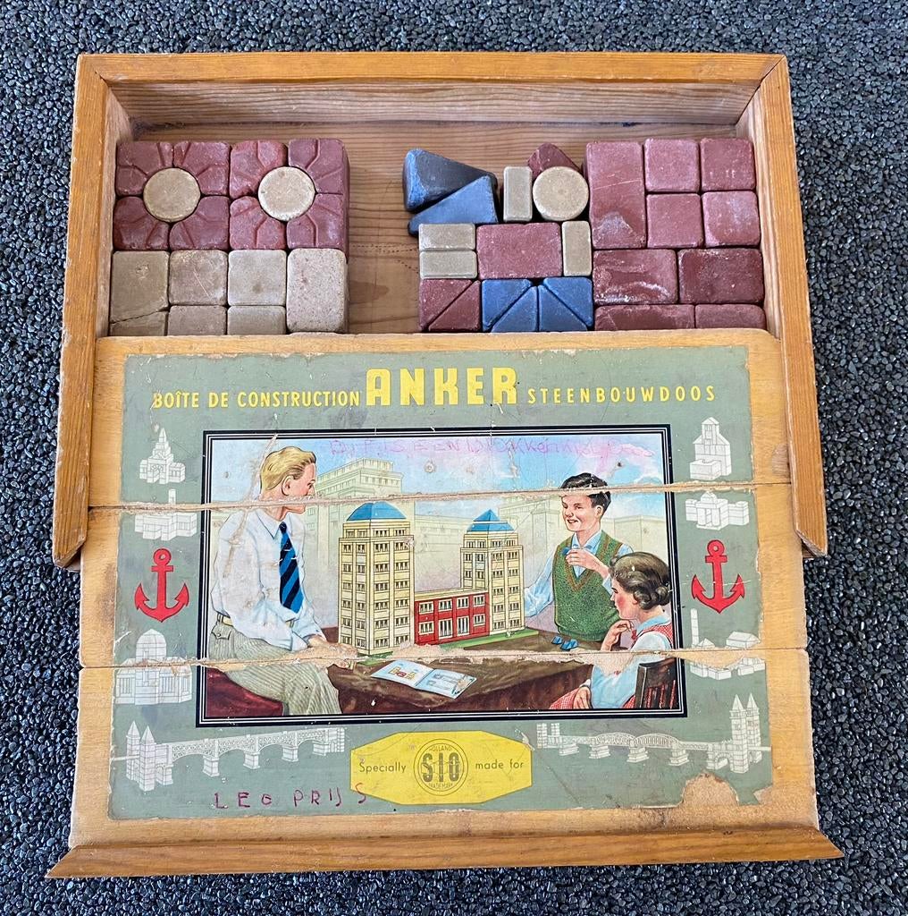Vintage Anker steenbouw doos - 1939 - speelgoed, Ophalen of Verzenden, Gebruikt