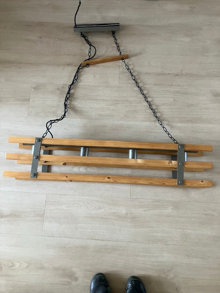 Eetkamerlamp, Ophalen, Gebruikt, Hout, E27 (groot)