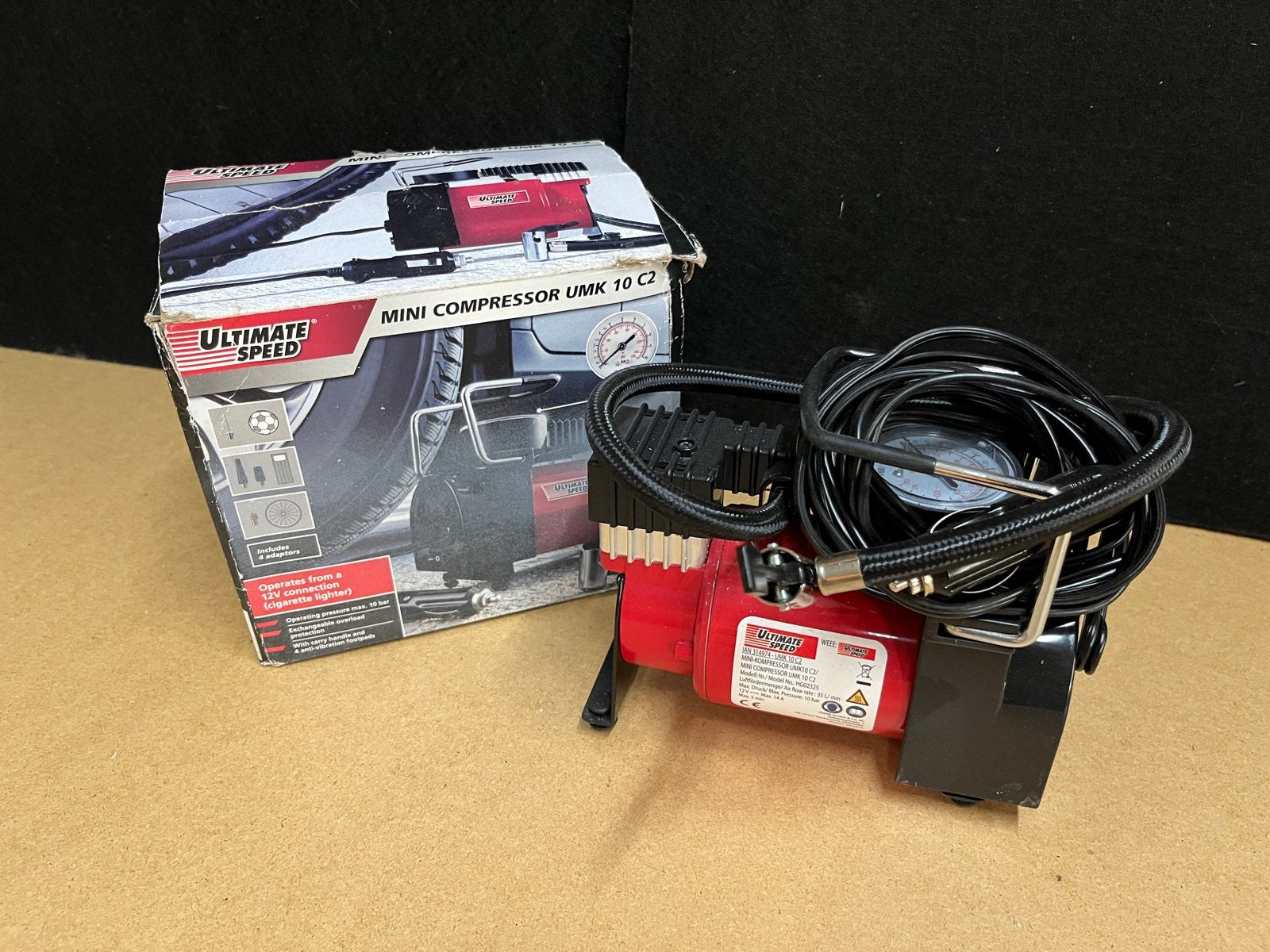 Ultimate Speed Mini Compressor 12v zgan, Ophalen of Verzenden, Zo goed als nieuw