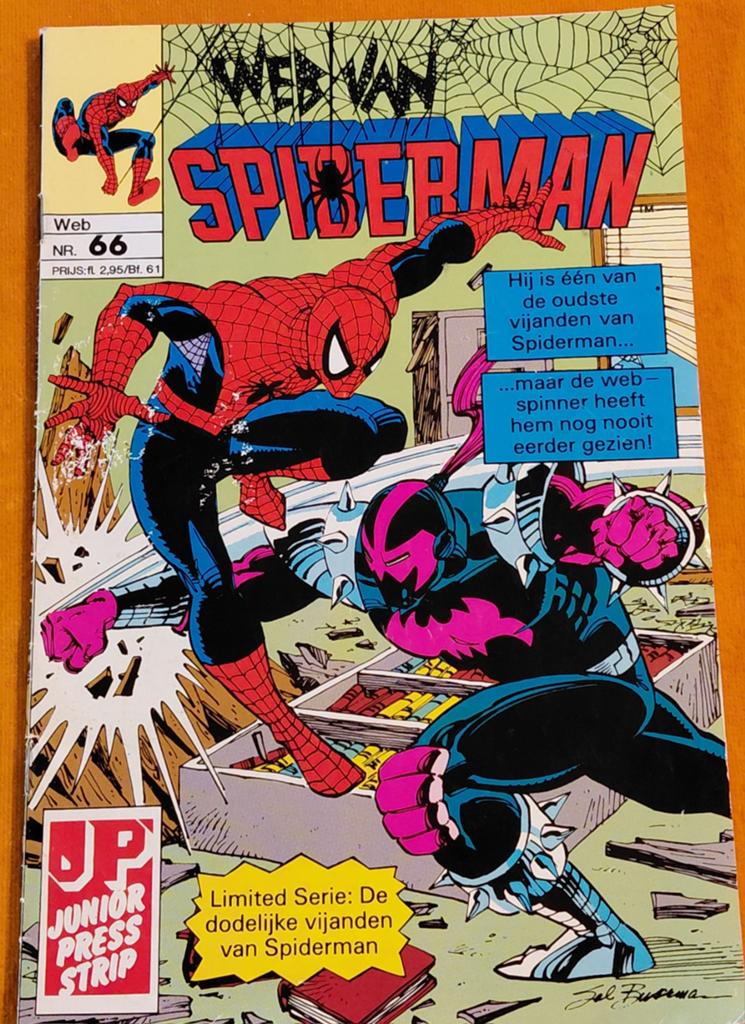 Web van Spiderman nr. 66 - Junior Press Strip, Eén stripboek, Ophalen of Verzenden, Gelezen, Stan Lee