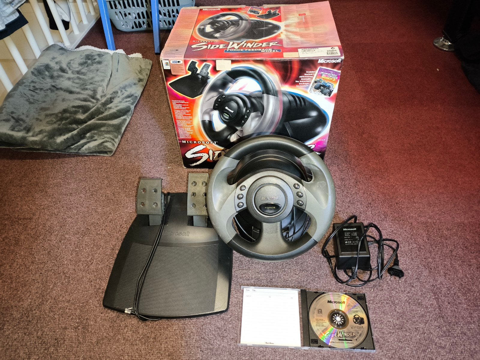 Microsoft SideWinder Force Feedback Wheel (PC), Ophalen, Racestuur, Gebruikt, Microsoft