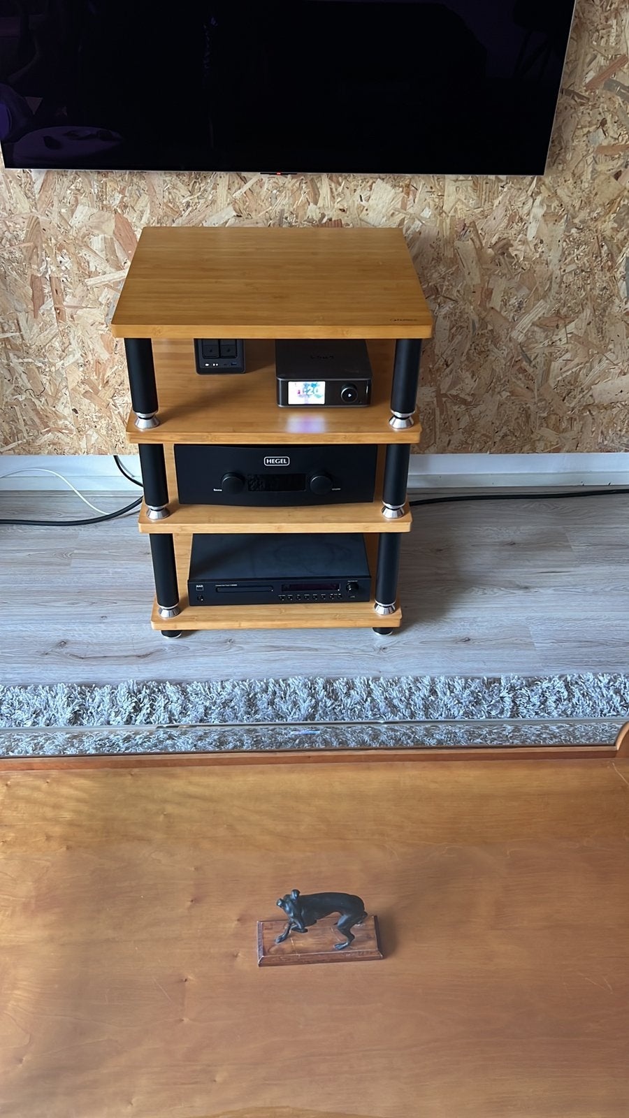 Norstone Stäbbl Hifi audio meubel bamboe, Ophalen, Zo goed als nieuw, 45 tot 65 cm, 70 cm of meer