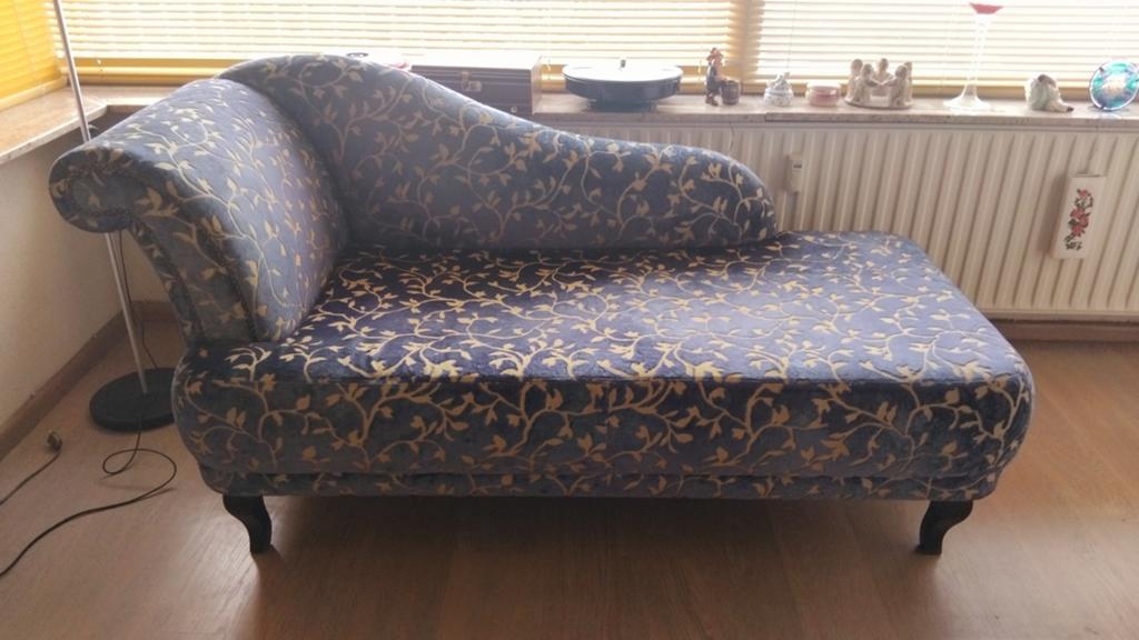 Stijlvolle chaise longue met bloemmotief 55euro, Huis en Inrichting, Ophalen, Gebruikt, Eenpersoons, 150 tot 200 cm