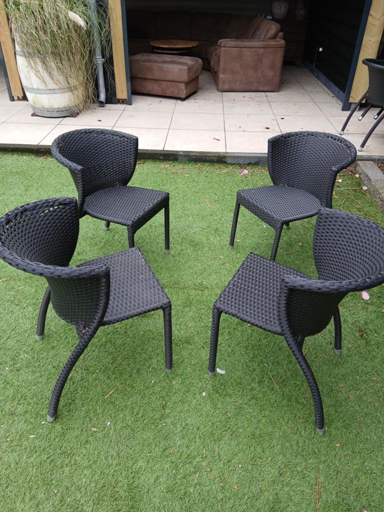 8 nieuwe Rotan terrasstoelen, Tuin en Terras, Tuinsets en Loungesets, Ophalen, Nieuw, 8 zitplaatsen